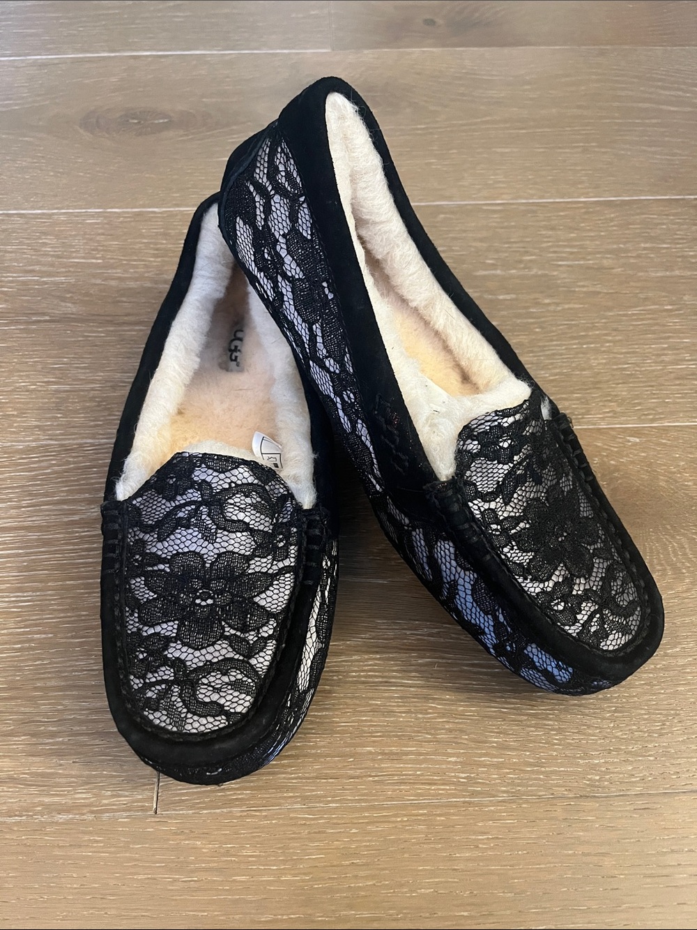 UGG Ansley Antoinette Slipper in Black Lace size 9 women’s